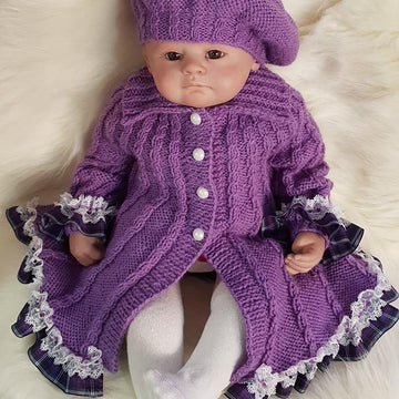 Amelia swing coat baby knitting pattern 0-6 & 12mths