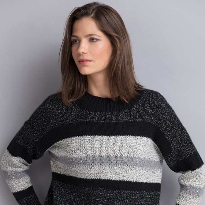 String Veronica Stripe & Sequin Pullover Knitting Pattern