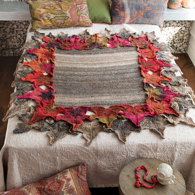Noro Leaf Afghan Blanket Knitting Pattern