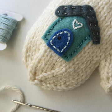 Felt Applique Mitten Christmas Ornament