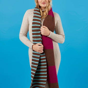 Paintbox Yarns Spirited Striped Scarf Crochet Pattern