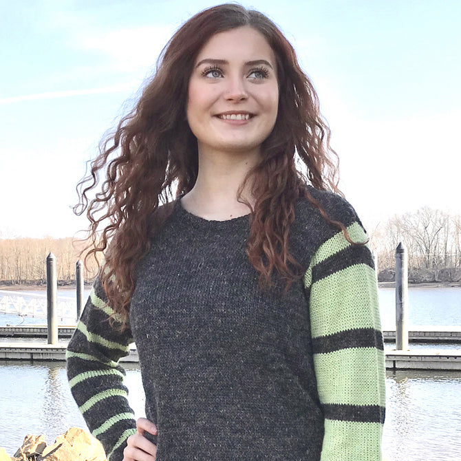 Plymouth Yarn Stripe Outside the Box Pullover Knitting