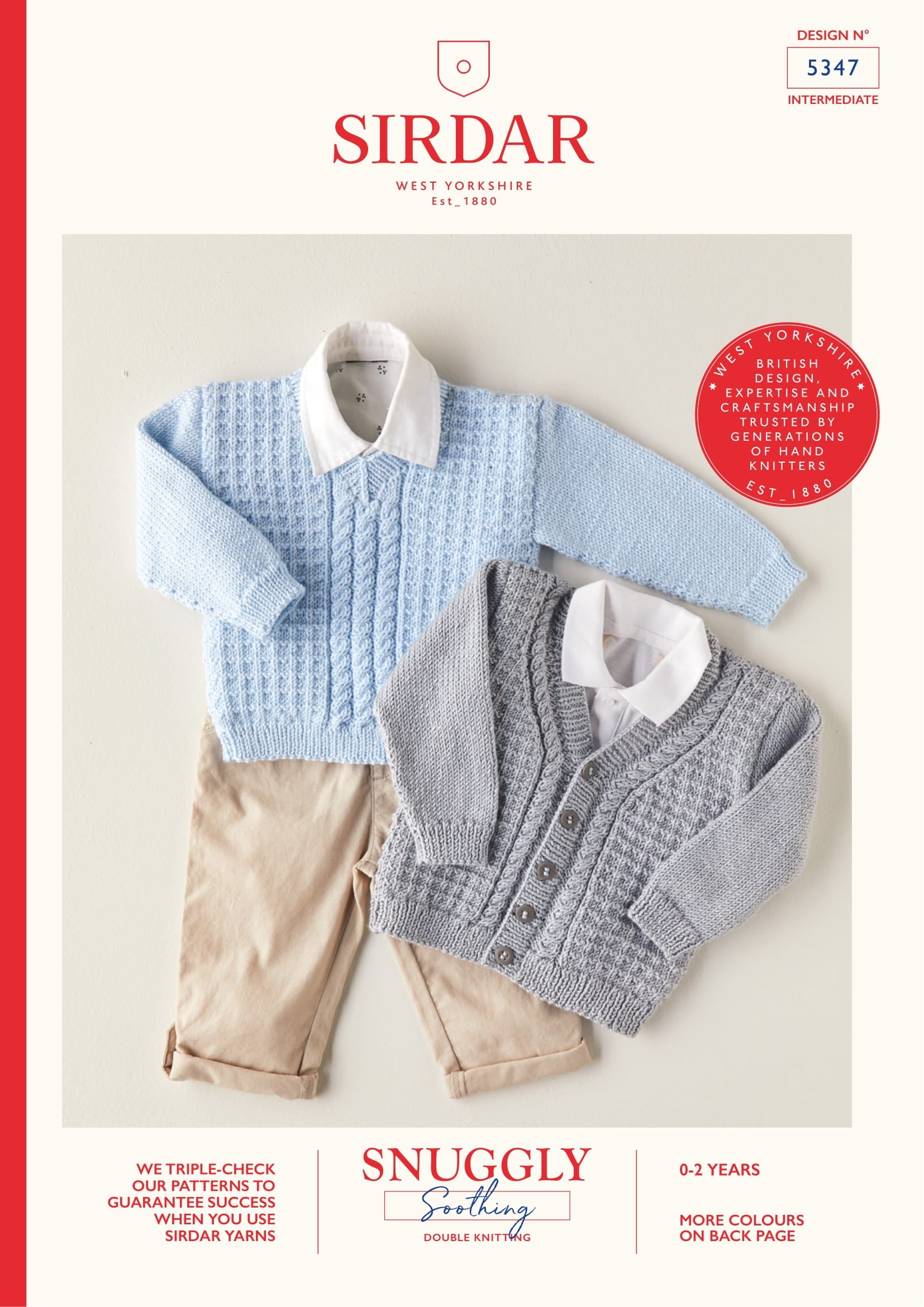 Sirdar V-Neck Sweaters Cardigan Knitting Pattern