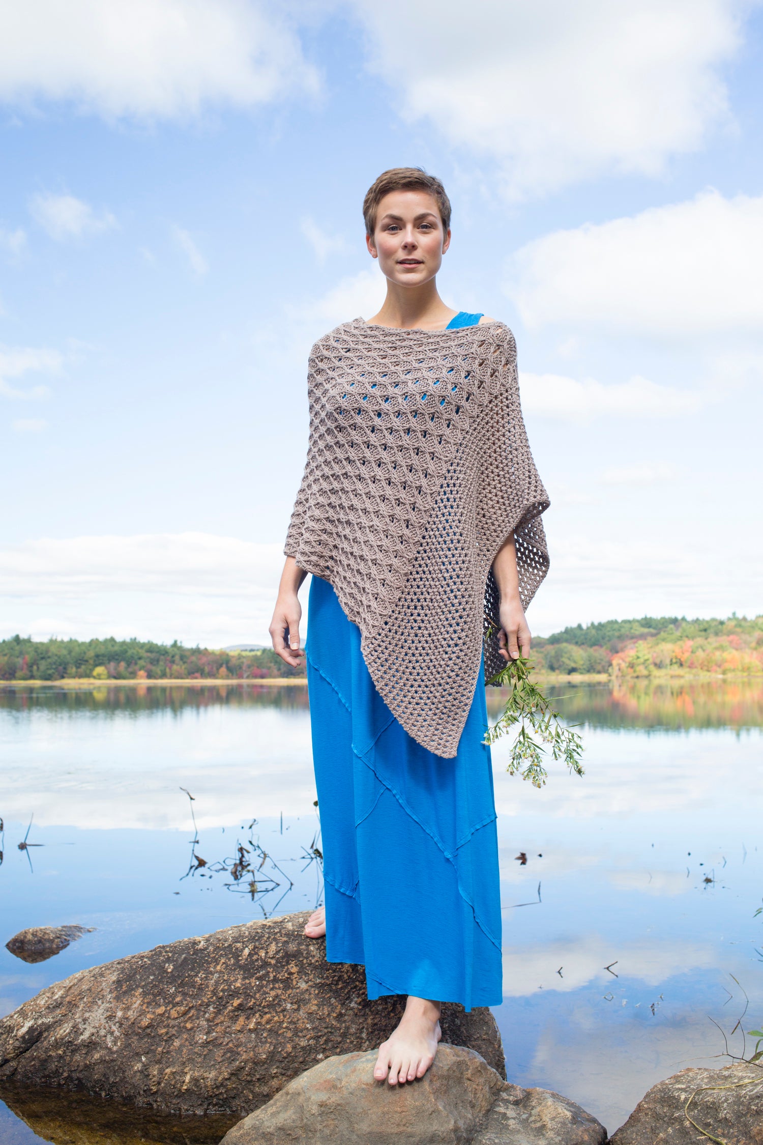 Scarlet Sage Poncho Wrap Knitting Pattern