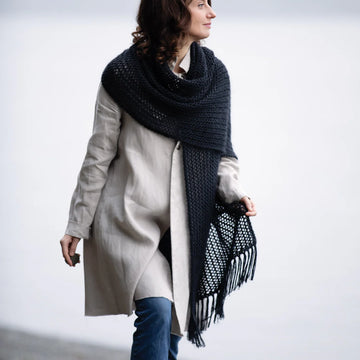Churchmouse Studio Easy Eyelet Poncho & Wrap in Rowan Softyak, Kidsilk Haze, Creative Linen