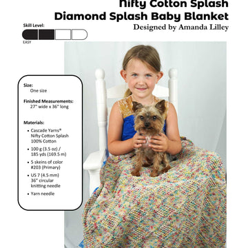 Cascade Yarns Diamond Splash Baby Blanket Knitting Pattern