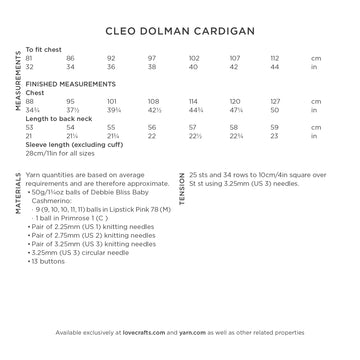 Debbie Bliss Cleo Cardigan Knitting Pattern