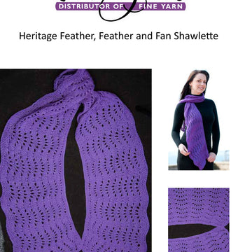 Feather, Feather and Fan Shawlette in Cascade Heritage - Free