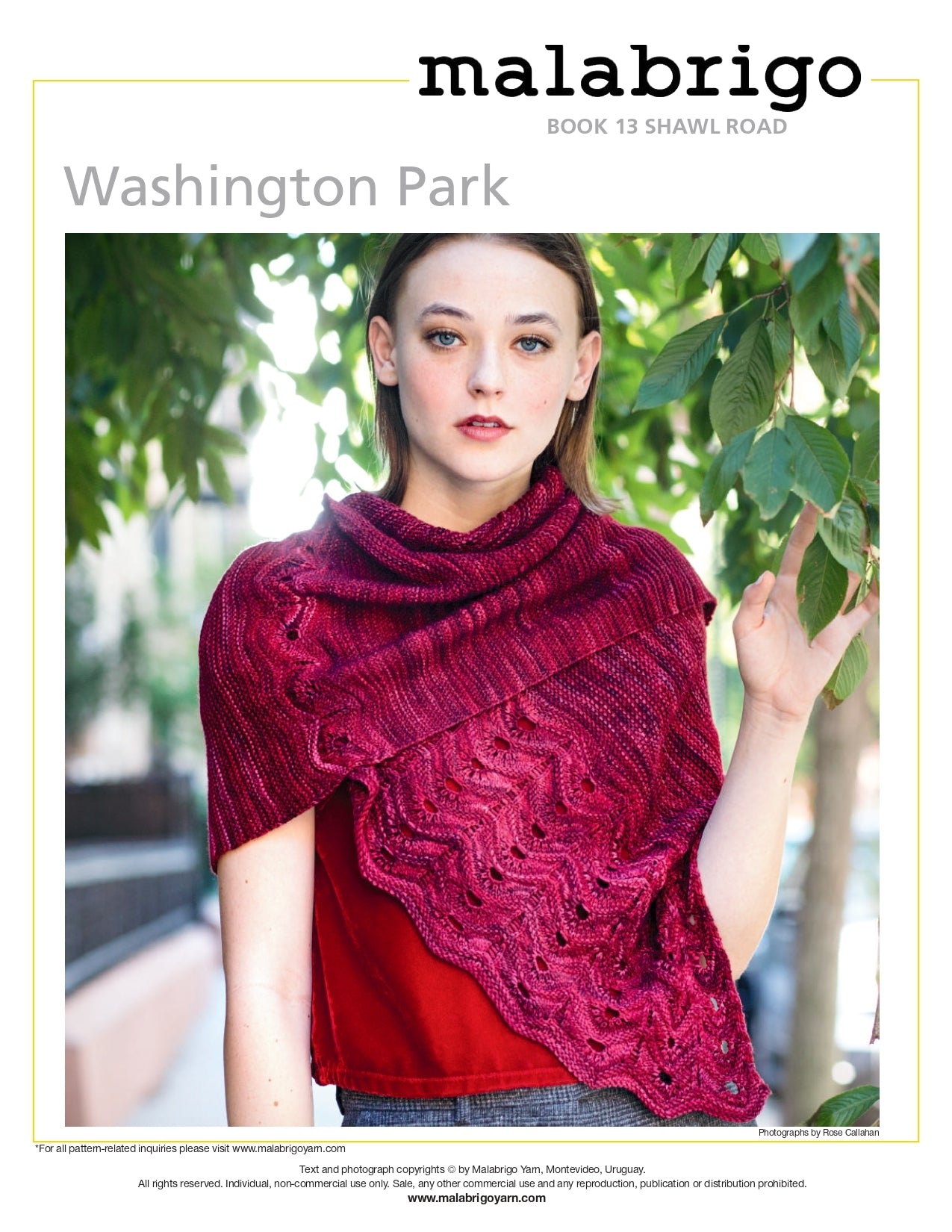 Washington Park Shawl Wrap Knitting Pattern