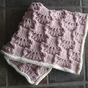 #93 Wavy Lace Squares Baby Blanket