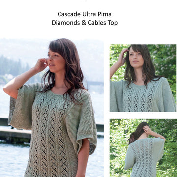 Cascade Yarns DK208 Diamonds & Cables Top (Free)