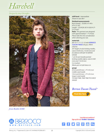 Berroco Harebell Cardigan Knitting Pattern