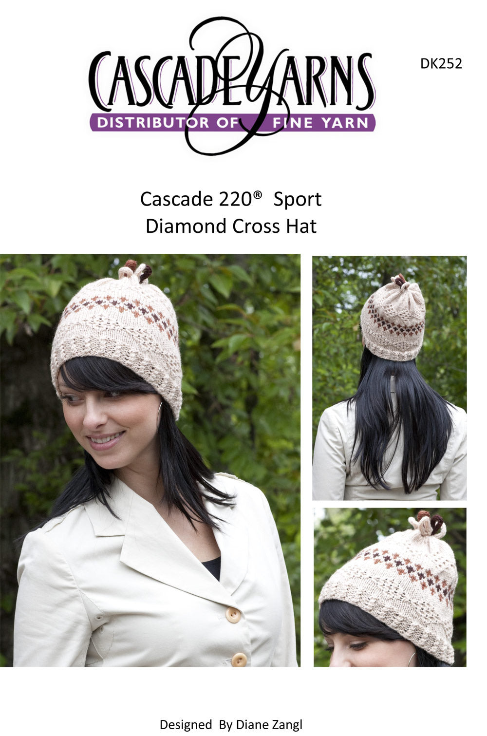 Diamond Cross Hat Knitting Pattern