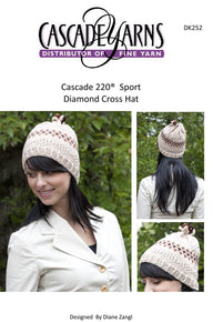 Diamond Cross Hat Knitting Pattern