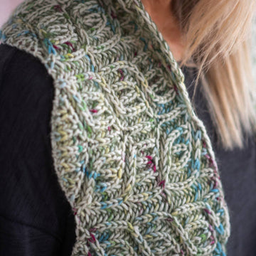 Wintergreen Hooded Scarf in Berroco Ultra Wool Handpaint & Berroco Aerial