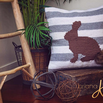 Fluffy Bunny Knit Pillow Cover