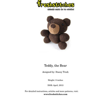 FreshStitches Teddy the Bear Toy Crochet Pattern