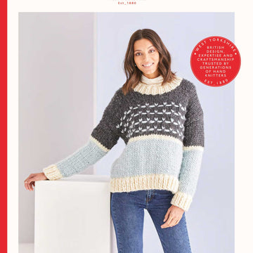Sirdar Crew Neck Textured Sweater Jumper Knitting Pattern