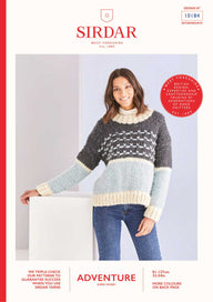 Sirdar Crew Neck Textured Sweater Jumper Knitting Pattern