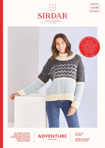 Sirdar Crew Neck Textured Sweater Jumper Knitting Pattern