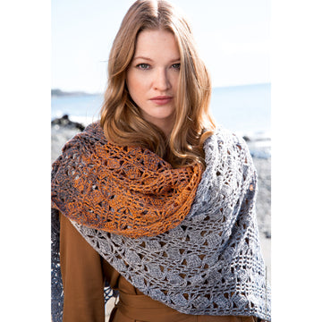 Lana Grossa 06 Crocheted Stole in Shades of Merino Cotton PDF