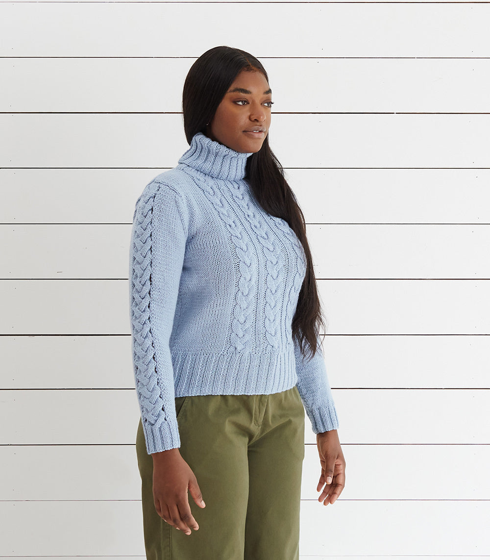 Debbie Bliss Cropped Cable Sweater Knitting Pattern