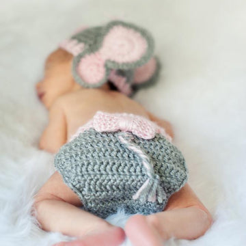 Newborn Elephant Hat and Diaper Cover Pattern for Boy or Girl
