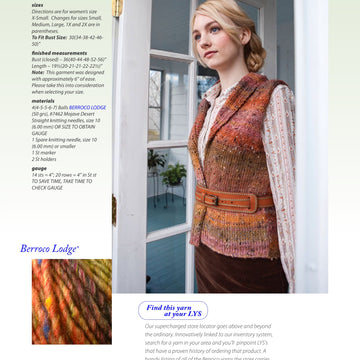 Berroco Hutchings Vest Knitting Pattern