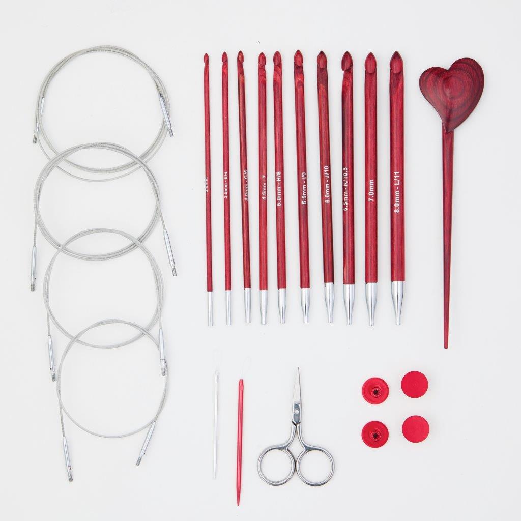 KnitPro Holiday Gift Set - Afghan Tunisian Crochet Hook Set - "Amore"