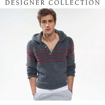 Rowan Garter Stripe Hoodie Jumper Knitting Pattern