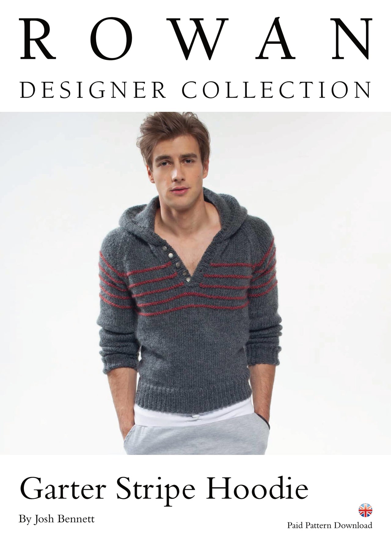Rowan Garter Stripe Hoodie Jumper Knitting Pattern