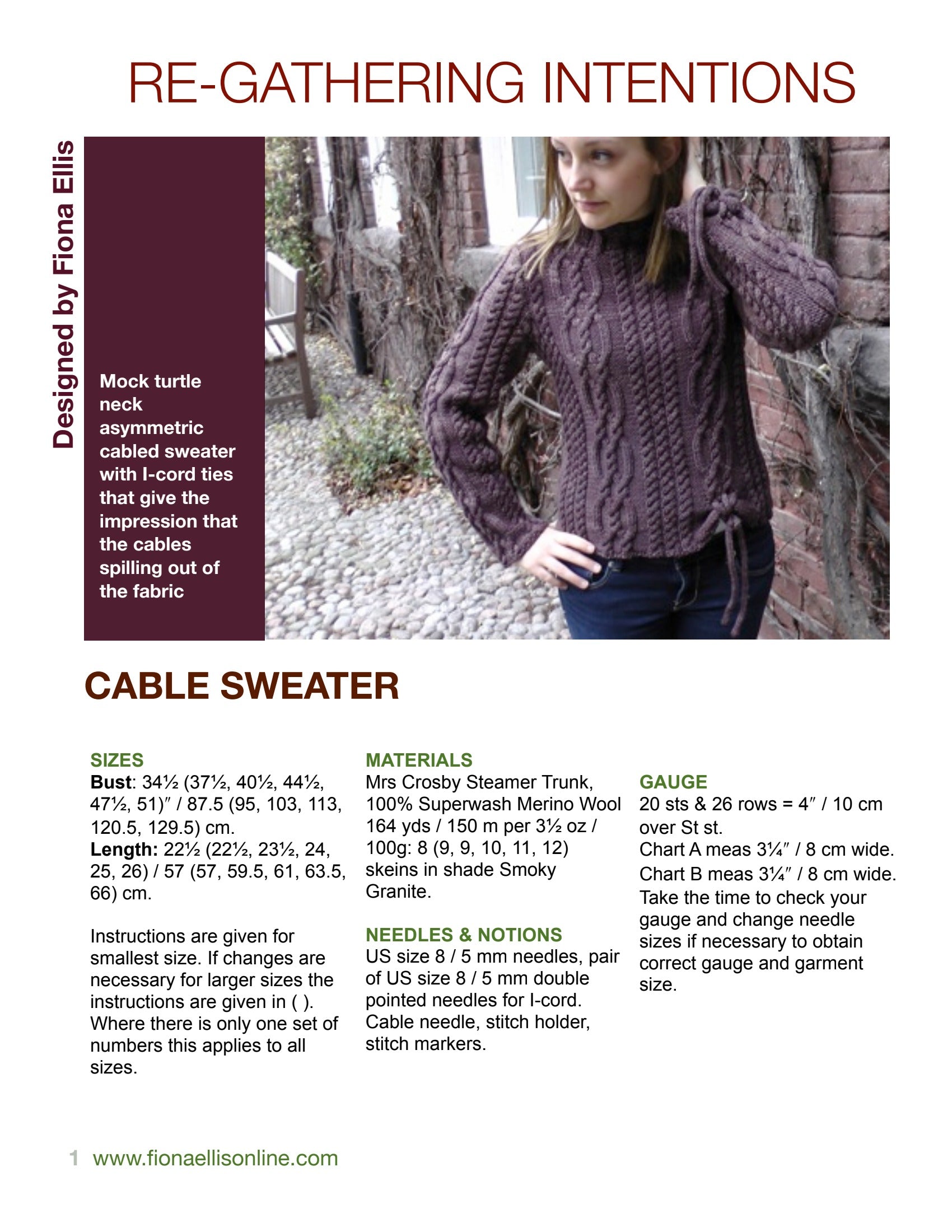 Fiona Ellis Re-Gathering Intentions Jumper Knitting Pattern