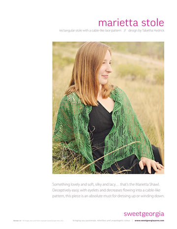 SweetGeorgia Marietta Stole Wrap Knitting Pattern