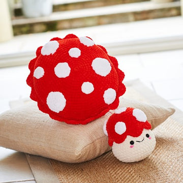 Toadstool Plushie and Cushion in Stylecraft Chenille Chunky - 10244