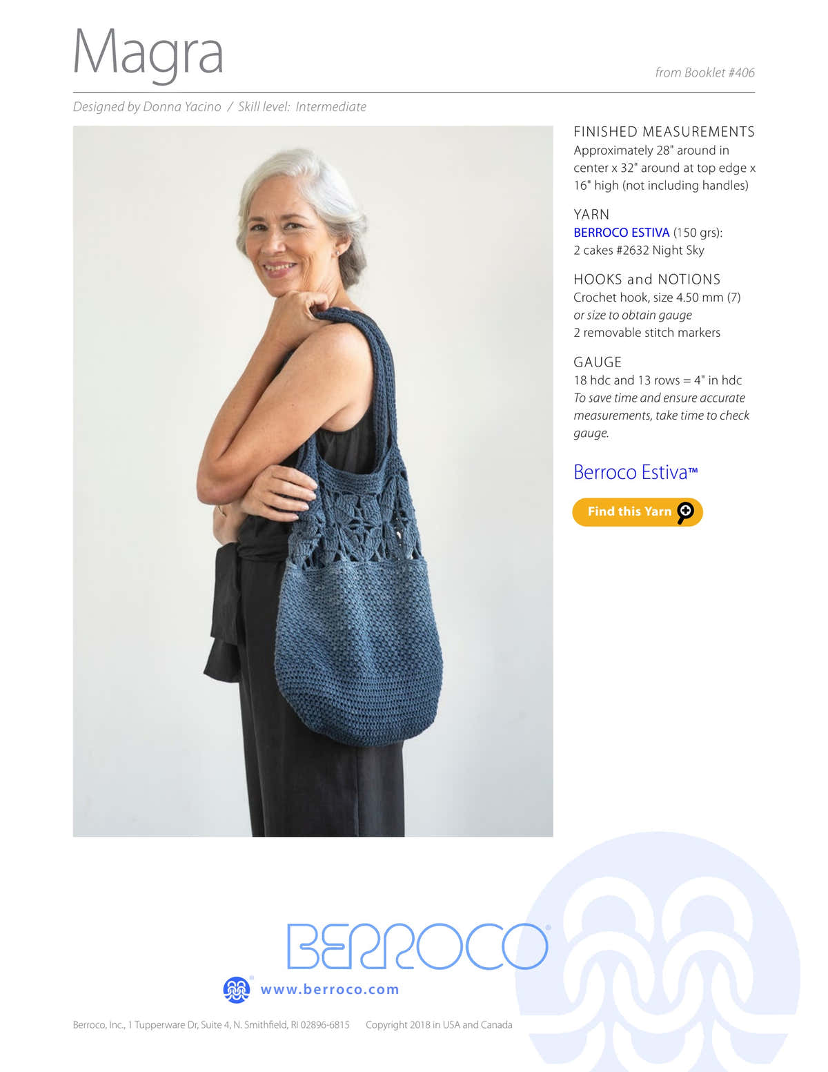 Berroco Magra Bag Crochet Pattern