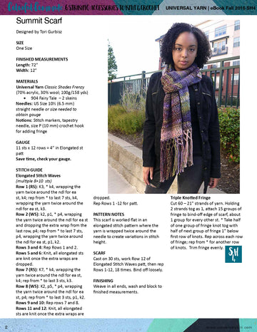 Universal Yarn Summit Scarf Knitting Pattern
