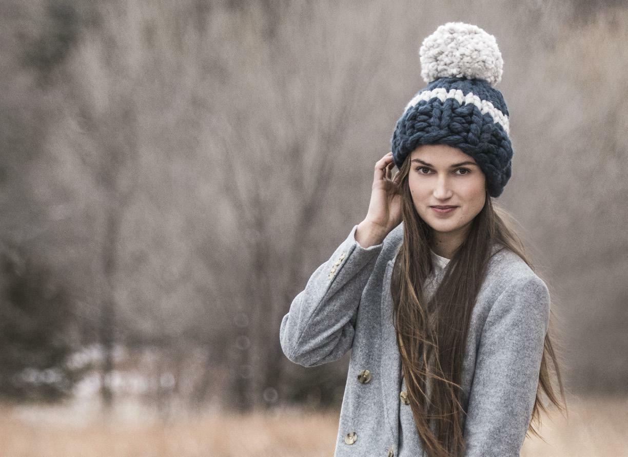 Jumbo Pom Hat Knitting Pattern