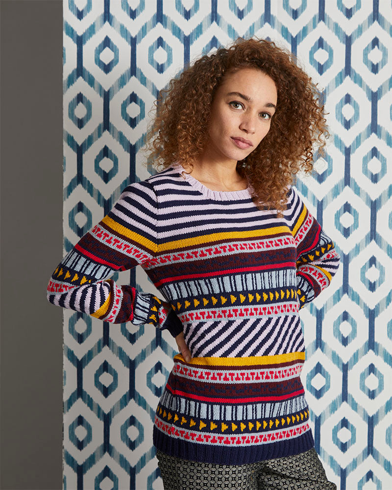 MillaMia Neo Striped Fairisle Jumper Knitting Pattern