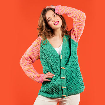 Paintbox Yarns Promenade Oversized Cardigan Knitting Pattern