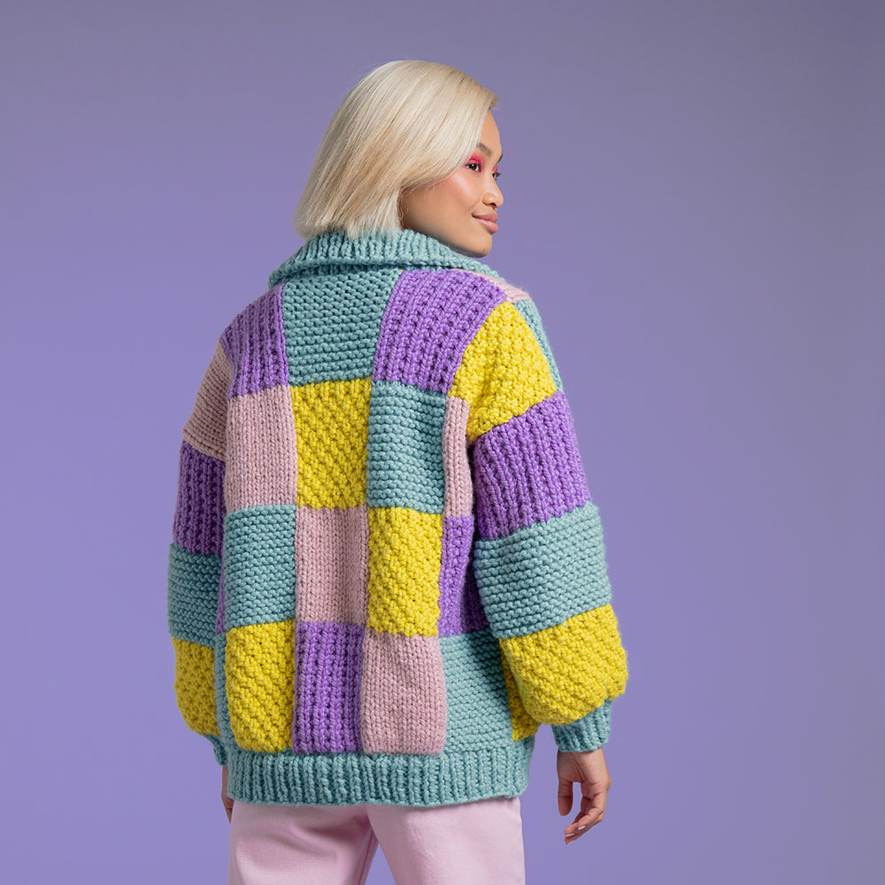 Paintbox Yarns Playful Patchwork Cardigan Knitting Pattern