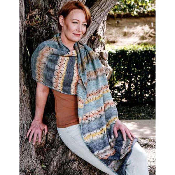 Trendsetter Yarns D Impress & Nuance - Arrow Eyelet Striped Wrap