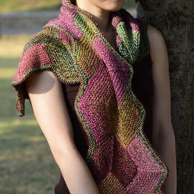 Jojoland Rhythm Hidden Square Wrap Knitting Pattern