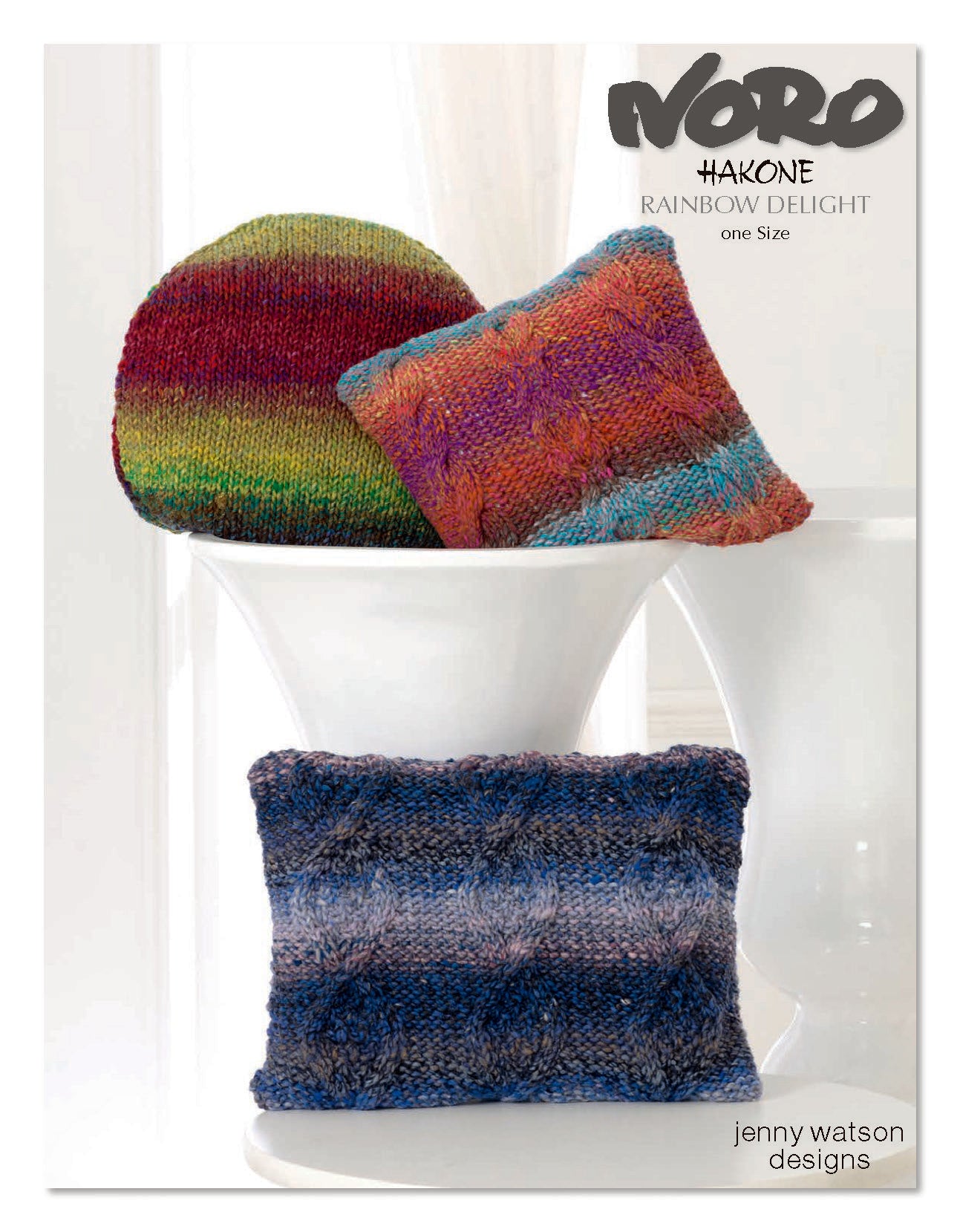 Rainbow Delight Cushions Knitting Pattern
