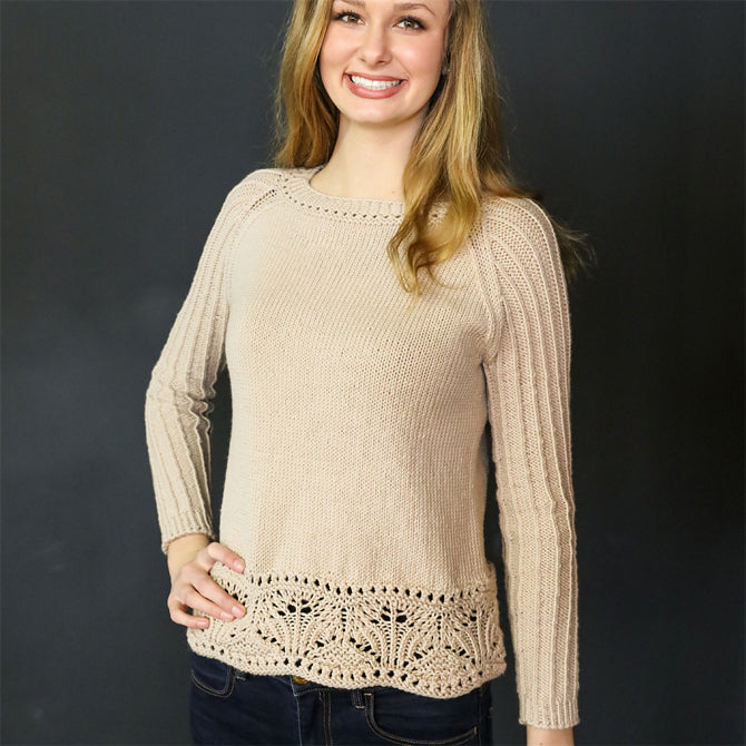 Plymouth Yarn M Pearl Morning Pullover Knitting Pattern