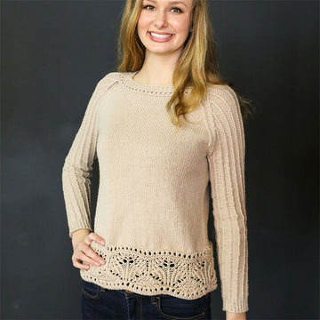 Plymouth Yarn M Pearl Morning Pullover Knitting Pattern