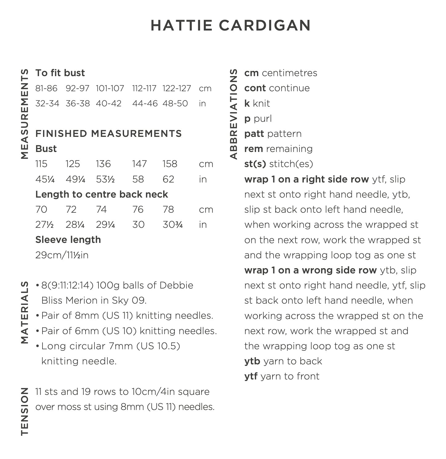 Debbie Bliss Hattie Cardigan Knitting Pattern