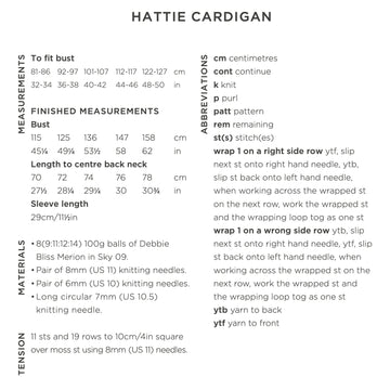 Debbie Bliss Hattie Cardigan Knitting Pattern