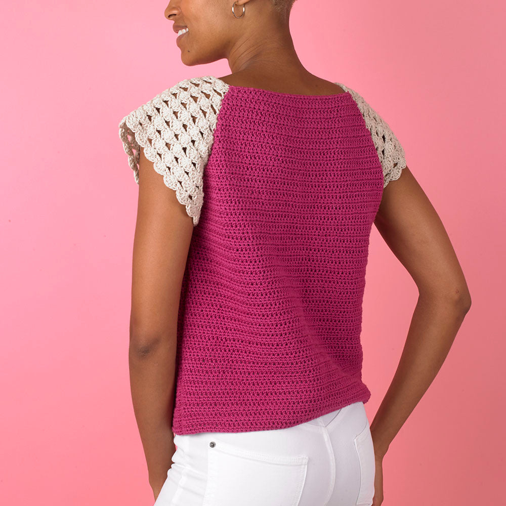 Paintbox Yarns Charming Cap Sleeve Top Crochet Pattern