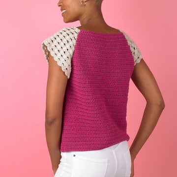Paintbox Yarns Charming Cap Sleeve Top Crochet Pattern