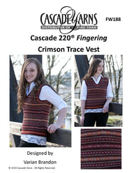 Cascade Yarns FW Crimson Trace Vest Knitting Pattern